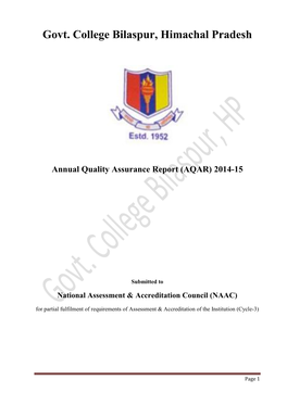 Revised Annual Quality Assurance Report 2014-15