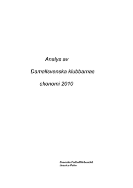 Analys Av Allsvenskans Ekonomi 1997
