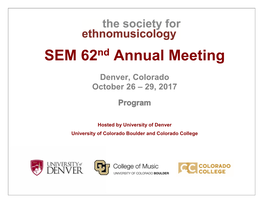 SEM 62 Annual Meeting