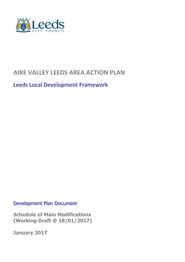 AIRE VALLEY LEEDS AREA ACTION PLAN Leeds Local Development Framework