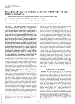 Phylogeny of a Rapidly Evolving Clade: the Cichlid Fishes of Lake Malawi