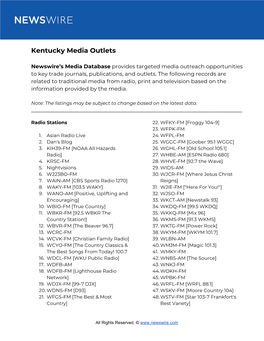 Kentucky Media Outlets