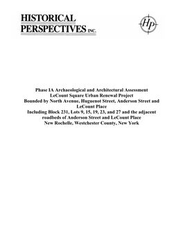 Phase IA Archaeological and Architectural Assessment Lecount