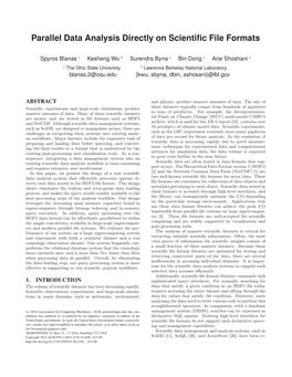 Parallel Data Analysis Directly on Scientific File Formats