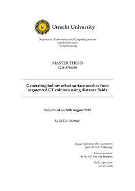 MASTER THESIS Generating Hollow Offset Surface Meshes From