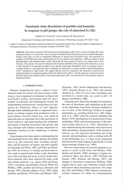 Nonsteady-State Dissolution of Goethite and Hematite in Response to Ph Jumps: the Role of Adsorbed Fe (III)