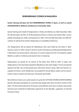 Remembrance Stones Press Release