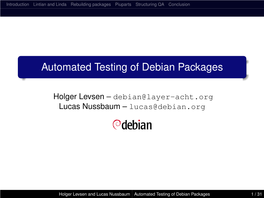 Automated Testing of Debian Packages