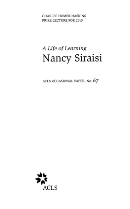Nancy Siraisi