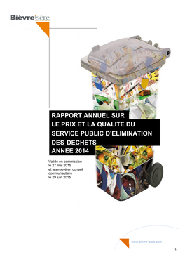 Rapport Annuel Du Service Déchets 2014