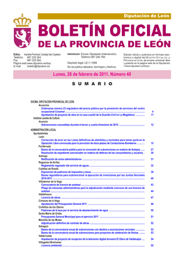 Boletín Oficial De La Provincia De León