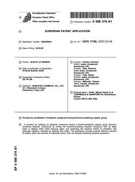 Process for Purification of Ethylene Compound Having Fluorine-Containing Organic Group