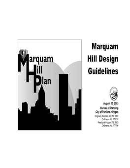 Marquam Hill Design Guidelines