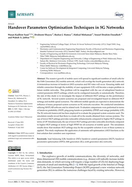 Handover Parameters Optimisation Techniques in 5G Networks