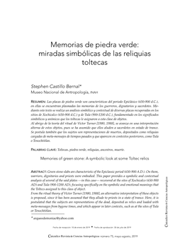 Memorias De Piedra Verde: Miradas Simbólicas De Las Reliquias Toltecas