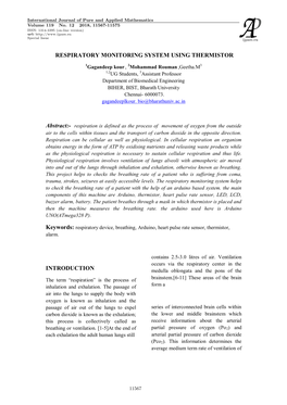 Respiratory Monitoring System Using Thermistor