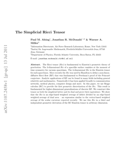 The Simplicial Ricci Tensor 2