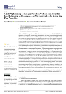 A Self-Optimizing Technique Based on Vertical Handover for Load Balancing in Heterogeneous Wireless Networks Using Big Data Analytics