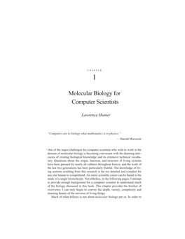 Molecular Biology for Computer Scientists