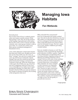 Managing Iowa Habitats