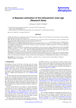 A Bayesian Estimation of the Helioseismic Solar Age (Research Note)