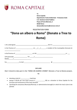 “Dona Un Albero a Roma” (Donate a Tree to Rome)