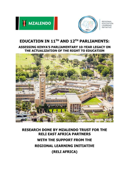Education in 11Th and 12Th Parliaments: Assessing Kenya’S Parliamentary 10-Year Legacy on the Actualization of the Right to Education