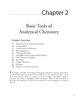 Chapter 2: Basic Tools of Analytical Chemistry