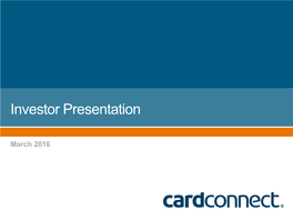 Investor Presentation