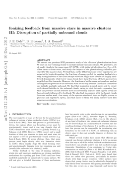 Ionizing Feedback from Massive Stars in Massive Clusters III: Disruption of Partially Unbound Clouds 3