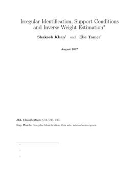 Irregular Identification, Support Conditions and Inverse Weight Estimation