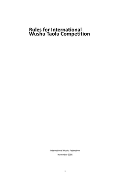 Rules for International Wushu Taolu Competition