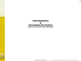 Yeast Metabolism & Fermentation By-Products