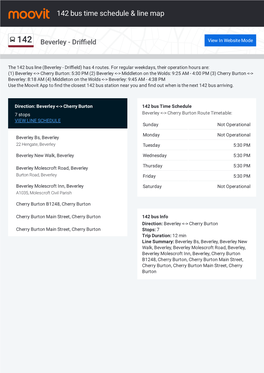 142 Bus Time Schedule & Line Route