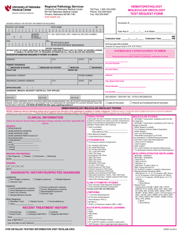 Hematopathology Molecular Oncology Test Request