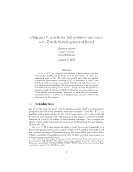 Cusp and B1 Growth for Ball Quotients and Maps Onto Z with Finitely