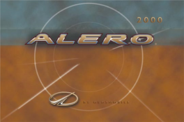 Owner's Manual,2000 Oldsmobile Alero