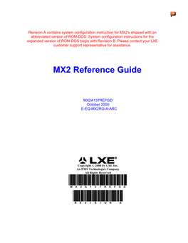 MX2 Reference Guide, Rev A
