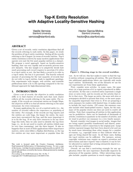 Top-K Entity Resolution with Adaptive Locality-Sensitive Hashing