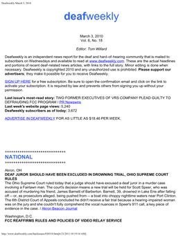 Deafweekly March 3, 2010 Deafweekly