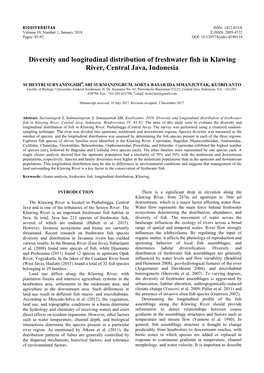Diversity and Longitudinal Distribution of Freshwater Fish in Klawing River, Central Java, Indonesia