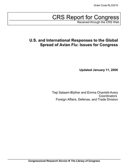 US and International Responses to the Global Spread of Avian