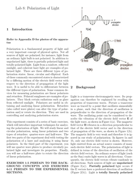 Lab 8: Polarization of Light