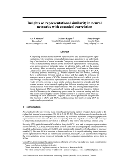 Insights on Representational Similarity in Neural Networks with Canonical Correlation