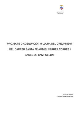 Projecte D'adequació I Millora Del Creuament Del