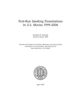 First-Run Smoking Presentations in U.S. Movies 1999-2006