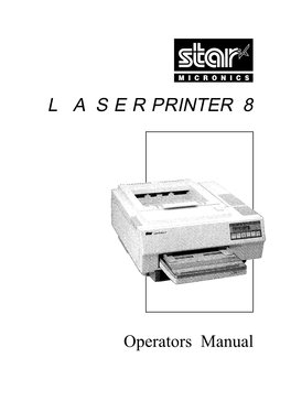 Operators Manual LASER PRINTER 8
