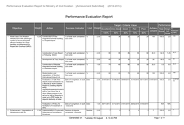 Performance Evaluation Report for Ministry of Civil Aviation [Achievement Submitted] (2013-2014)