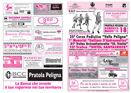 35ª Corsa Podistica “Valle Peligna” 1º Memorial “Emiliano D