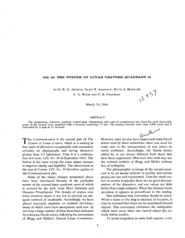 No. 40. the System of Lunar Craters, Quadrant Ii Alice P